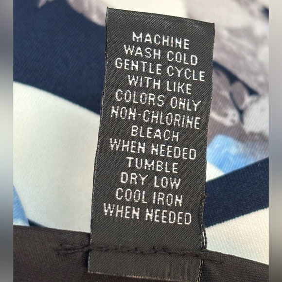 INC Blue Floral / Striped Knee-length Business Casual Circle Pleated Skirt Sz XL - Picture 6 of 8